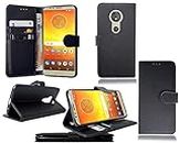 PIXFAB Motorola Moto E5 Play XT1920 New Premium Black Leather Flip Wallet Phone Case Cover For Motorola Moto E5 Play - Black Wallet