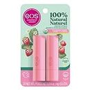eos 100% Natural & Organic Lip Balm Stick, Strawberry Sorbet, All-Day Moisture, Made for Sensitive Skin, 4g, 2-Pack