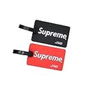 MISSFAN Sup Tide Tag Luggage Tag 2 Pcs PVC Tag Silicone Card Set Travel Consignment Pass Boarding Pass Travel Recording Number Plate (2PES(Supreme))