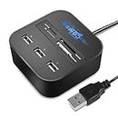 InfiDeals USB 2.0 Card Reader and 3 Port USB Hub High Speed External Memory Card Reader for MS/MS PRO Duo, SD/MMC, M2, Micro SD(TF Card)