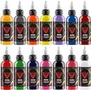 BaodeLi 14 color 30 ml Tattoo Ink Tattoo Kit with Microblade paint and UV Tattoo Ink - Dynamic Tattoo Ink Set for Tattoo equipment and Tattoo Gun - Tattoo Ink Kit and Green Soap Tattoo Tattoo Ink Set.