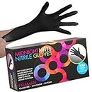 FRAMAR Powder Free Nitrile Gloves -12 INCH Black Disposable Gloves Latex Free, Non Latex Gloves, Hair Dye Gloves, Tattoo Gloves, Mechanics Gloves, Small Nitrile Gloves, Disposable Gloves Small