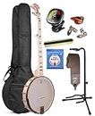 Deering Goodtime Deco Series Americana 12" Rim Openback Banjo 1920's Art Deco Inlay Clawhammer with Instrument Alley Bag, Tuner, Stand, Strings, Strap Combo Combo - Made in the USA