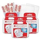Johnson & Johnson First First Aid Kit for Car, Office, Purse Travel Size (Pack of 3) With Cleansing Wipe
