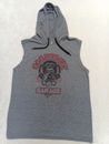 Gas Monkey Garage Hoodie Mens M Gray Sleeveless Pullover Hooded Sweatshirt *