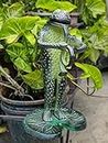 Akriti Brass Metal Aluminum Zen Frog Sculpture for Garden Decoration Statue Gifting Indoor Outdoor Vaastu Feng Shui Money Toad Home Décor Animal Figurine (Saxophone)