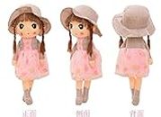 popo Cute Doll with Long Curly Hair and Doll with Cap Export Quality EN71 Standard (Pack of 1)