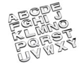 25mm Metal Emblem Chrome Silver Car Sticker Letter Alphabet Number