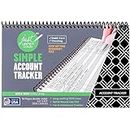The Superior Register - Simple Account Tracker - Big Checkbook Register & Financial Ledger - Debit Card Register - Bank Register - 1 Pack, Black, Wide Edition