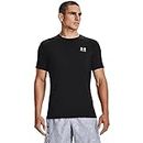 Under Armour Men's Armour HeatGear Fitted Short-Sleeve T-Shirt , Black (001)/White , Large