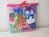 BARBIE  DOLL FASHION 2 PACK FOR BARBIE & KEN BEACH THEME SET WITH SHOES FOR KEN