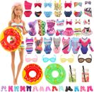 18 Pcs Summer Doll Clothes and Accessories Including 5 Sets Swimsuits Beach