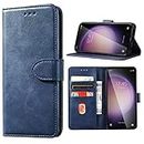 DMDMBATH Samsung Galaxy S23 Case Samsung S23 Wallet Case Shockproof Flip Flap Magnetic Clasp Protective Galaxy S23 Cover with Cash Credit Card Slots for Samsung S23 5G 6.1 inch (Blue)