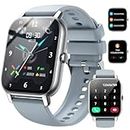 Smart Watch(Answer/Make Call), 1.85" Smartwatch for Men IP68 Waterproof, 100+ Sport Modes, Fitness Activity Tracker, Heart Rate Sleep Monitor, Pedometer, Smart Watches for Android iOS, Light Grey