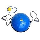 Abb Initio Gym (A De Jure Fitness Brand) Half Balance Ball Trainer with Foot Pump, Inflatable Yoga Bosu Ball for Home Gym Workouts (58 CM)