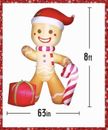 8FT~Gingerbread Man~LED Lights~Christmas Inflatables Decorations~Yard Decor~NEW
