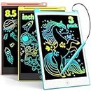 TECJOE 3 Pack LCD Writing Tablet, 8.5 Inch Colorful Doodle Board Drawing Tablet for Kids, Kids Travel Games Activity Learning Toys Birthday Gifts for 3 4 5 6 Year Old Boys and Girls Toddlers
