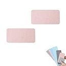 ROSSOM Water Absorbing Stone Tray for Sink, Diatomaceous Earth Dish Drying Mat, Fast Drying Stone Sink Tray, Water Absorbing Stone Tray for Kitchen Sink (2Pcs) (16 * 8 cm,Pink)