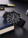 Men's Watch Black Silicone Watch Band Elegant Quartz Wrist Watch