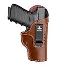 Gun Holsters IWB 9mm Leather Pistol Holsters Fit: Glock 19 17 26 Taurus G2C G3C G3 - Sig Sauer S&W M&P Shield 9mm / 380 EZ Ruger Colt 1911 Springfield ... for 3.1'' - 4.7'' Barrel Right - Brown