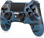 Donop Wireless Controller for PS4, Compatible with PS4/PS4 Slim/PS4 Pro with 6-Axis Motion Sensor and Dual Vibration (New Model) (Blue Camouflage)