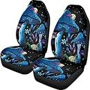 FUIBENG Galaxy Mushroom Snail Car Seat Covers for Front，Tripped Mushroom Seat Cover Accessory Dust Proof Non Slip Bucket Seat Cushion Universal Fit All Cars
