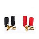 HRB 6 Pairs Amass AS150 Connectors Anti Spark 7mm Gold Bullet Male and Female RC Lipo Battery Charger Connector Plug for S1000 and More (3 Pairs Red + 3 Pairs Black)