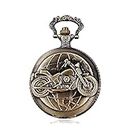 exciting Lives - Vintage Motorbike Pocket Watch Keychain - Gift for Birthday, Anniversary, Valentines Day, for Valentine, Christmas Day - for Brother, Boyfriend, Friend - Keyring