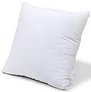 MY ARMOR Microfiber Square Pillow Cushion for Sofa & Bed | Soft, Fluffy for Comfort & Back Support | Breathable, Washable & Hypoallergenic | Inner Cover Only | White, Pack of 1 [24" x 24"]