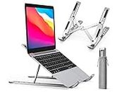 SKADIOO Laptop Tabletop Stand, for Desk, Laptop Accessories, Adjustable Table, Work from Home Accessories, Computer Accessories, Laptop Table, Aluminium Laptop Stand for Desk, (Silver)