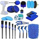 24PCS Car Detailing Brush Kit, YICOE Car Cleaning Kits with Auto Detailing Drill Brush Set Detailing Brushes and Cleaning Gel, Car Washing Tools Kit for Interior Exterior, Wheels or Air Vents