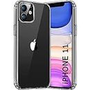 TheGiftKart Ultra-Hybrid Crystal Clear Back Case Cover for iPhone 11 | Shockproof Design | Camera Protection Bump | Hard Clear Back | Bumper Case Cover for iPhone 11 (PC, TPU | Transparent)