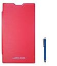 RRTBZ Flip Cover Case for Nokia Lumia 520/525 with Stylus -Red