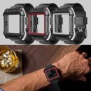RED Rugged Protective Case Silicone Wrist Strap Band for Fit bit Blaze Watch