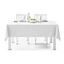 Disposable White Table Cover - 6PACK - 54x108”(137x274cm) Mess free Table Cloth - For Indoor & outdoor parties, Weddings, Birthdays, Picnics & Events - Made of Plastic