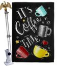 Its Coffer Time Garden Flag Coffee Tea Beverages Decorative Yard House Banner