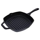 Victoria Cast Iron Square Grill Pan with Grill Lines, 10 x 10-Inch, Seasoned