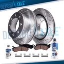 Front Drilled Rotors + Brake Pads for Chevy GMC Sierra Silverado 2500 3500 HD H2