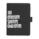 100 Envelope Challenge Flipchart to Save $5,050 Easily and Fun, Savings Challenge Flipchart with Cash Envelope Savings Book for Budget Planner and Saving Money(Black)