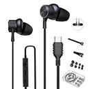 ZXQ USB C Headphones Wired in-Ear,Type C Earphones,USB-C Wired Earbuds Deep Bass for iPhone 15 Pro Max Pro Plus Samsung Galaxy A53 A54 S21 S22 S23 Ultra OnePlus 10 Google Pixel7(Grey)