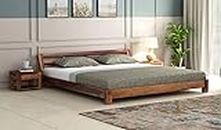 RJ ART Solid Sheesham Wood King Size Bed Without Storage Double Bed Furniture for Bedroom Living Room Home and Hotels (Teak Finish)