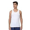 U.S. POLO ASSN. Men Antibacterial Cotton Bamboo PV001 Vest - Pack of 1 (White L)