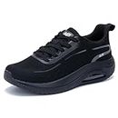 IIV Womens Air Walking Shoes with Arch Support, Casual Workout Tennis Fashion Sneakers for Plantar Fasciitis Black US 9.5