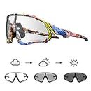 KAPVOE Photochromic Cycling Glasses Men Women Mountain Bike Sunglasses Clear MTB Bicycle Riding - Pack of 1