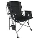REDCAMP Heavy Duty Folding Camping Chair for Adults, Portable Directors Chair with Cup Holder and Side Bag for Outdoor Garden Picnic Lawn Fishing BBQ Festival Hunting, Black