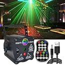 DJ Disco Light, Stage Party Lights, Sound Activated RGB Led Flash Strobe Projector with Remote Control for Christmas Karaoke Pub KTV Bar Birthday Wedding (USB Powered)