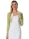 eroPLAY Women and Girls Cropped Velvet Cover up Winter Shrug, Casual, Club Wear, etc. (2XL, Tea Green)