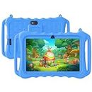 Kids Tablet, 7 inch Android 11 Tablet, 6GB RAM 32GB ROM 128GB Expand, Toddler Tablet with WiFi, Bluetooth, Parental Control, Dual Camera, GPS, Shockproof Case, Kids App Pre-Installed (Blue)