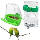 2Pcs Bird Feeder Water Dispenser for Cage Parakeet Bird Water Hanging Feeder Cup Plastic Food Feeding Box Pet Cage Accessories Seed Food Holder for Small Birds Parrots Cockatiel Budgies