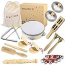 STOIE'S 15 pcs Wooden Toddler Musical Instruments for Kids Ages 5-9 Montessori Baby Musical Instruments for Toddlers 3-5 Kids Musical Instruments Toys